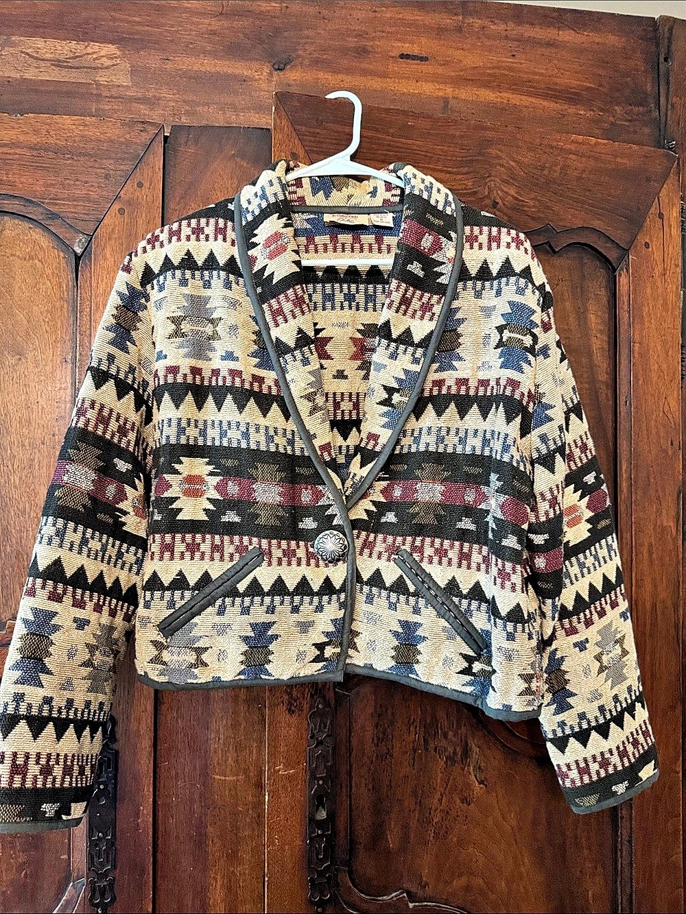 Fiortini International Geometric Pattern Blazer Multicolor & Cream Medium